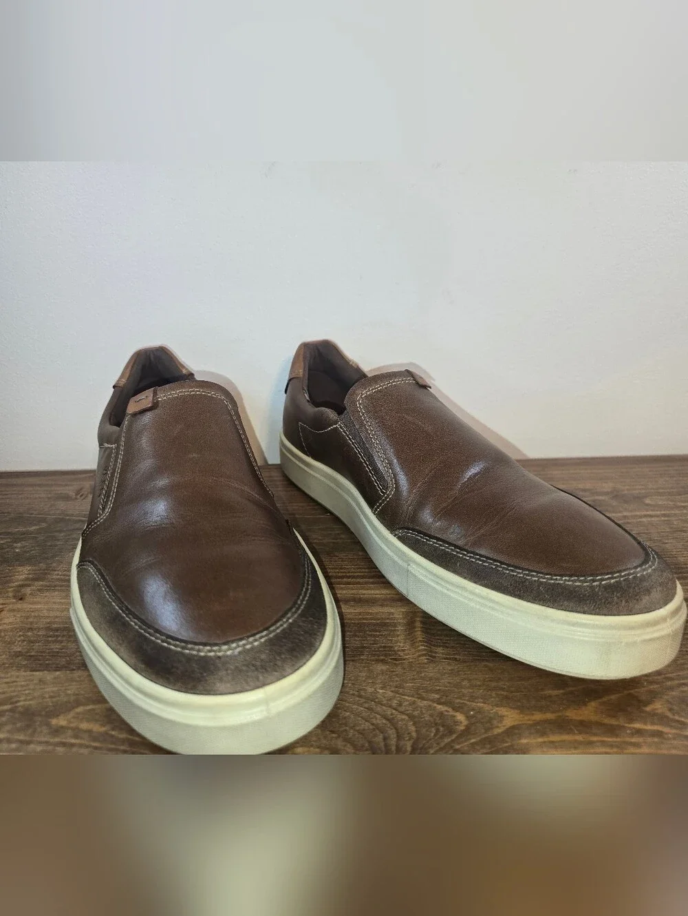 Ecco Men's Kyle Brown Leather Slip-On Loafers Size 12.5